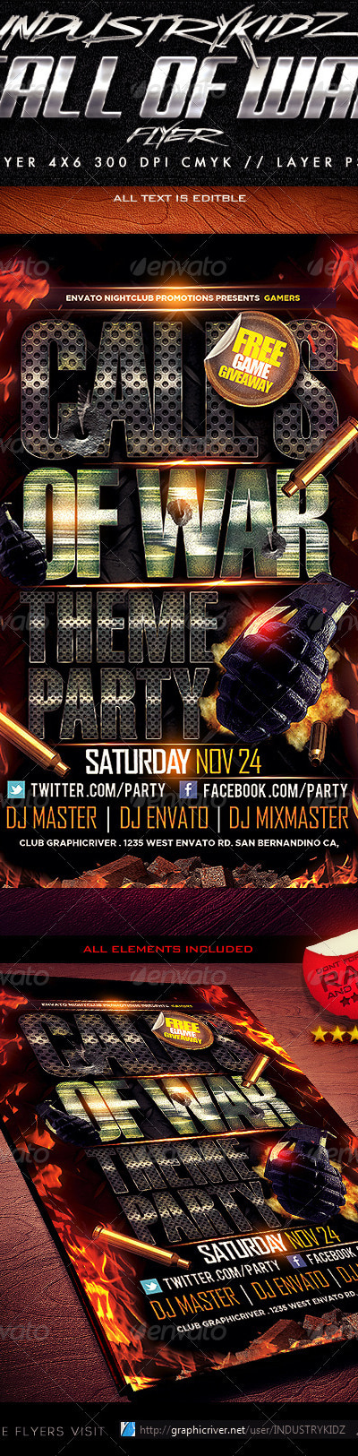 Gaming Style Flyer Template, Print Templates | GraphicRiver