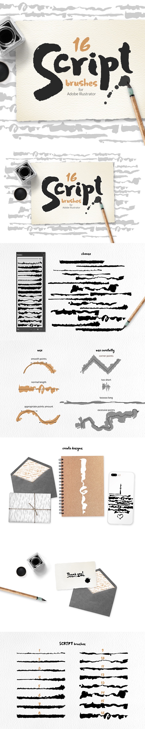 Script Brushes for Adobe Illustrator, Add-ons | GraphicRiver