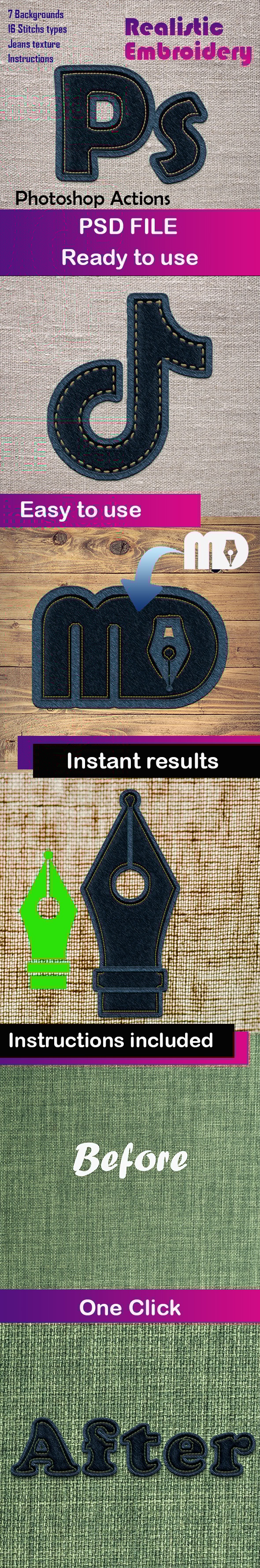 Embroidery Jeans Action - Utilities Actions