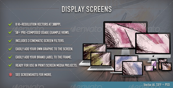 Display Screens Vector, Graphics | GraphicRiver