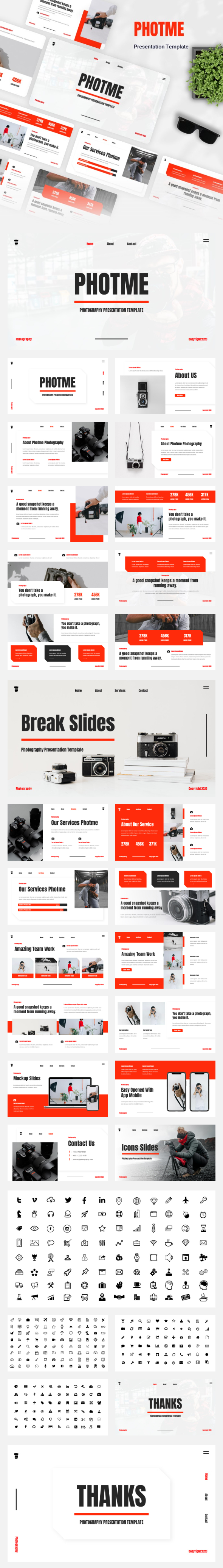 Photme Photography Google Slides Template, Presentation Templates