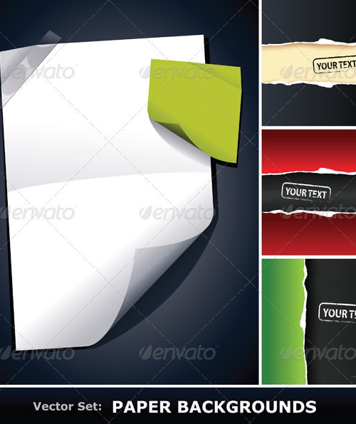 Vector set of paper backgrounds, Vectors | GraphicRiver