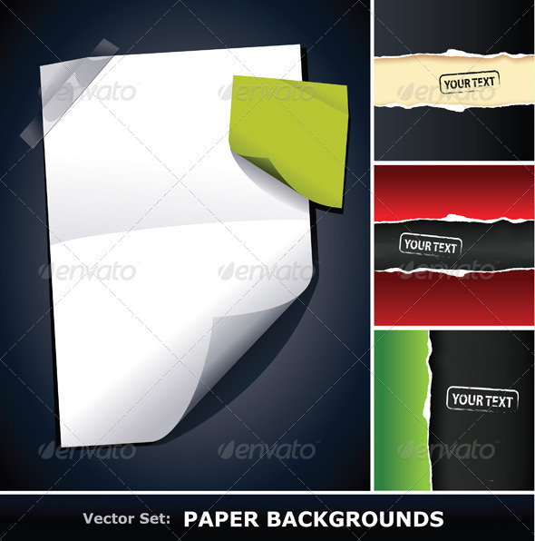 Vector set of paper backgrounds, Vectors | GraphicRiver
