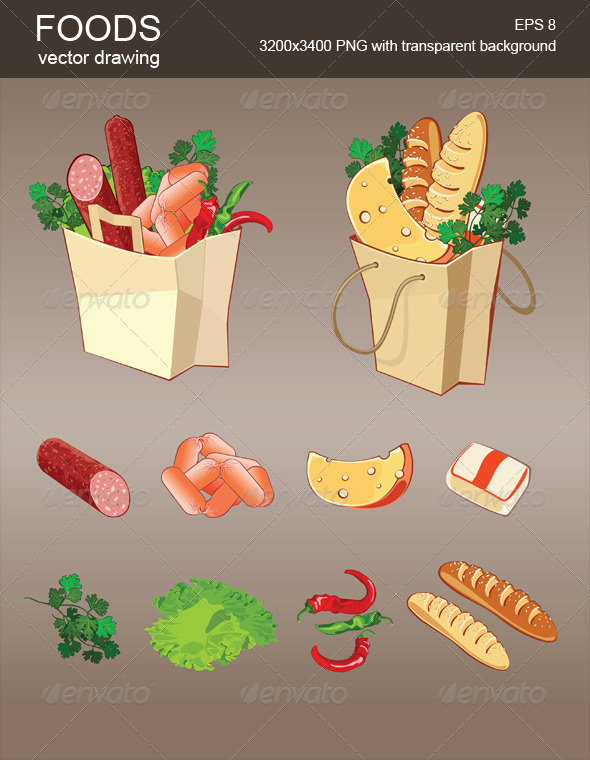 Vector Foods, Vectors | GraphicRiver