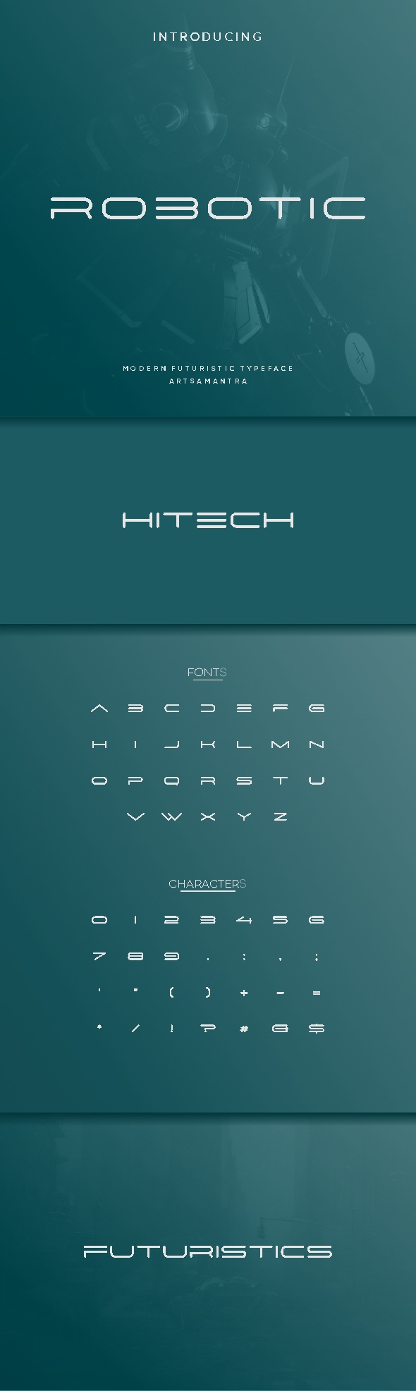 Robotic - Futuristic Typeface, Fonts | GraphicRiver