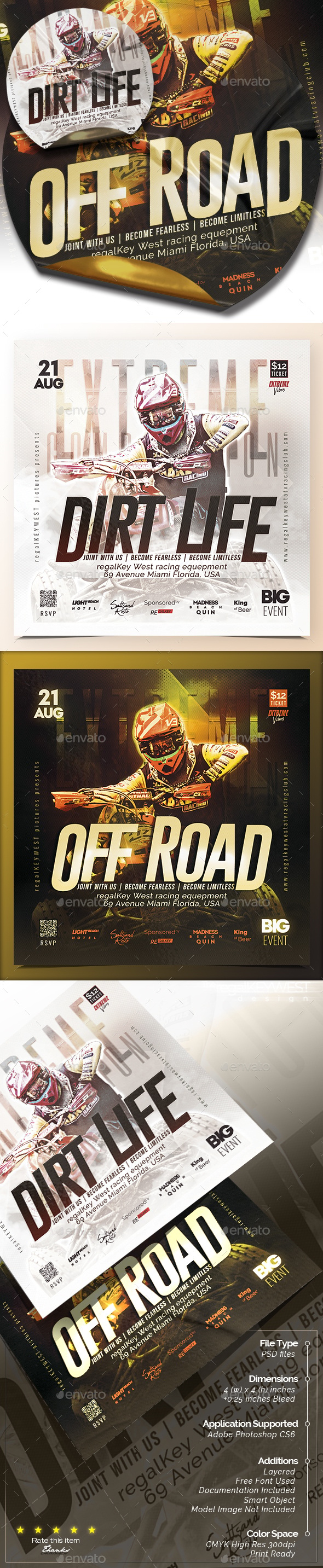 ATV Sport Event Flyer, Print Templates | GraphicRiver