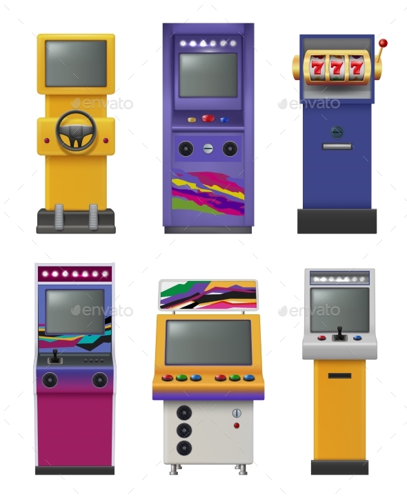Retro Game Machines, Vectors | GraphicRiver