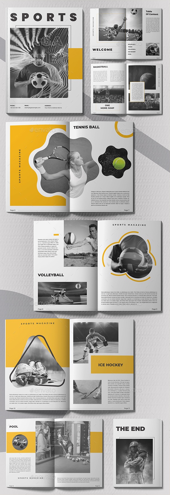 Sports Magazine Layout Design, Print Templates | GraphicRiver