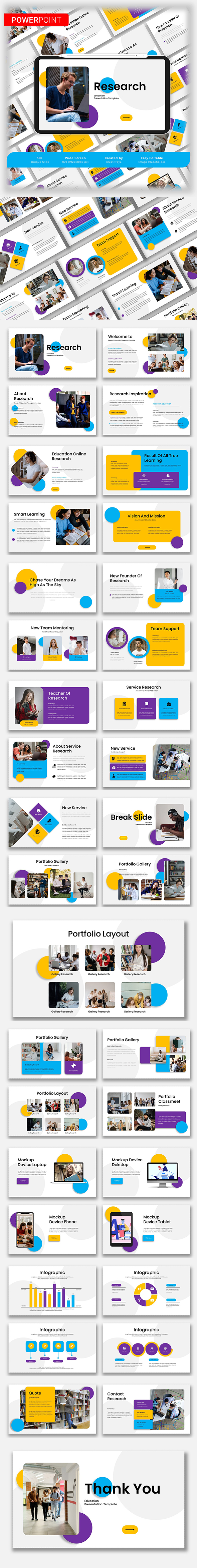 Research - Education PowerPoint Template, Presentation Templates ...