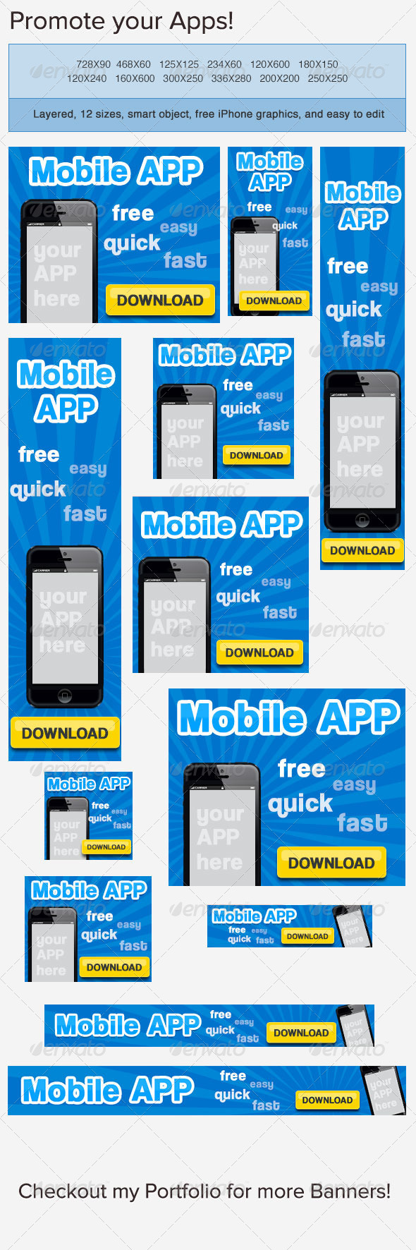 Mobile App Banner Ad, Web Elements | GraphicRiver