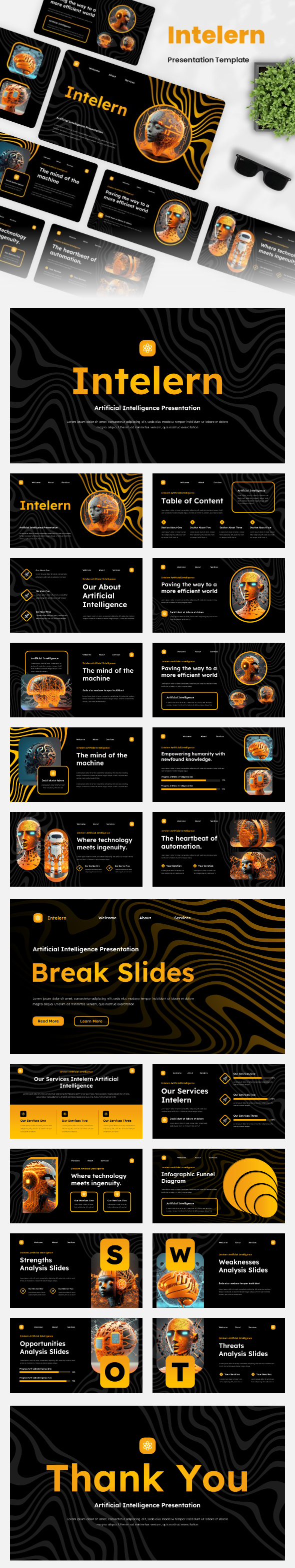 Intelern - Artificial Intelligence Google Slides Template - Google Slides Presentation Templates
