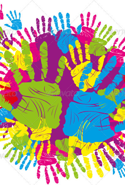 color hand print, Vectors | GraphicRiver