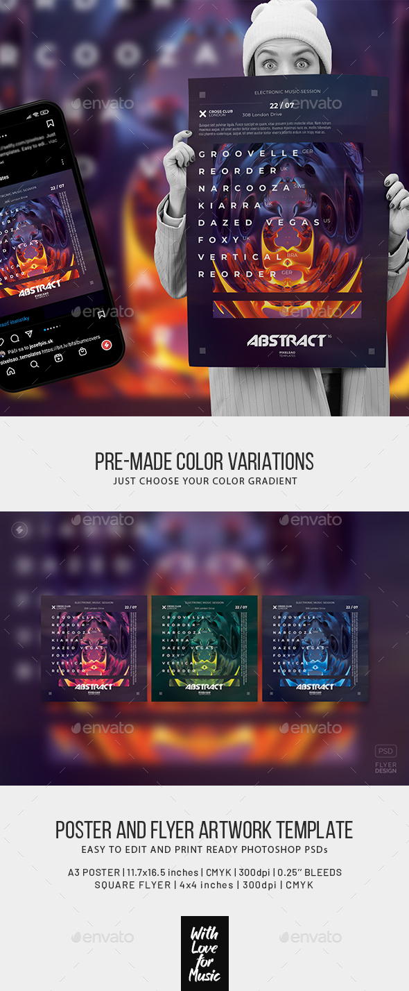 Abstract 16 – Event Poster, Party Flyer Template, Print Templates ...
