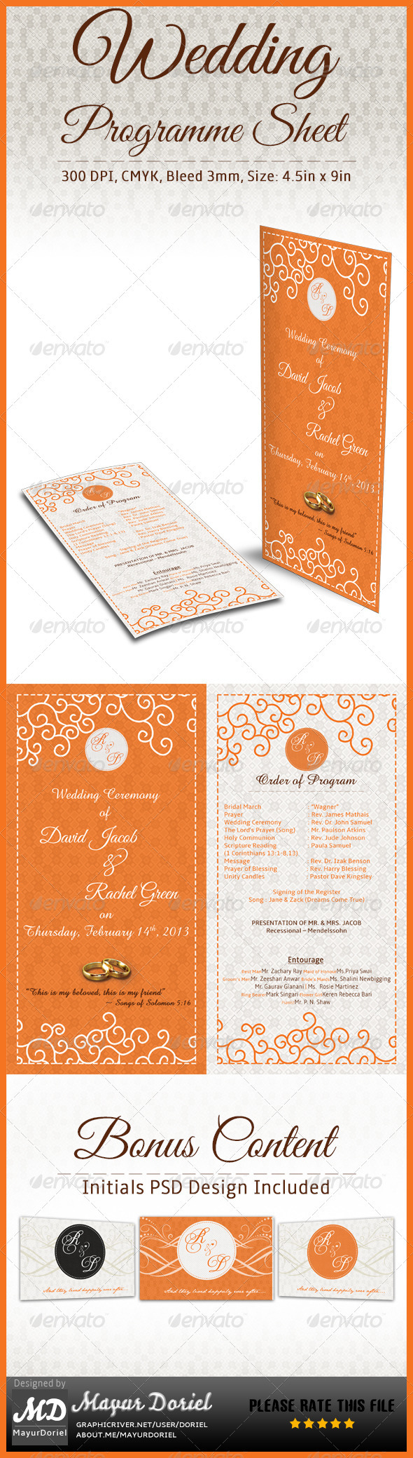 Wedding Programme Sheet - Schedule, Print Templates | GraphicRiver