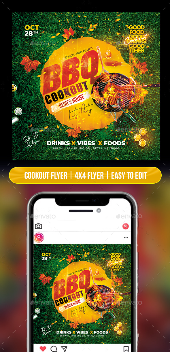 Fall BBQ Cookout Flyer, Print Templates | GraphicRiver