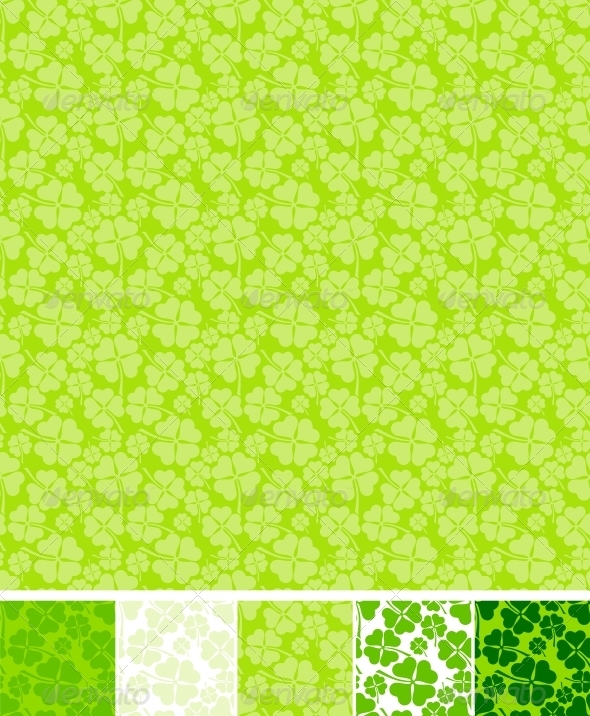 Collection of clover patterns., Vectors | GraphicRiver
