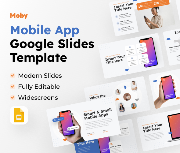Moby - Mobile App Google Slides Template, Presentation Templates ...
