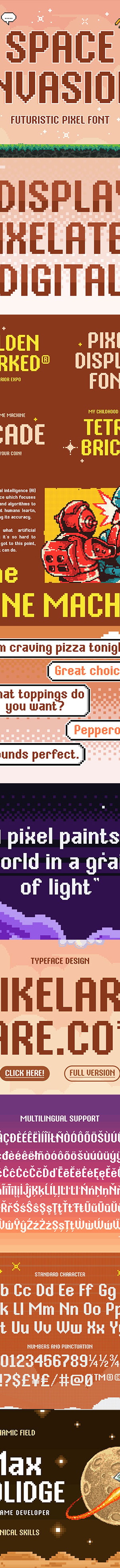 Space Invasion - Pixel Font, Fonts | GraphicRiver