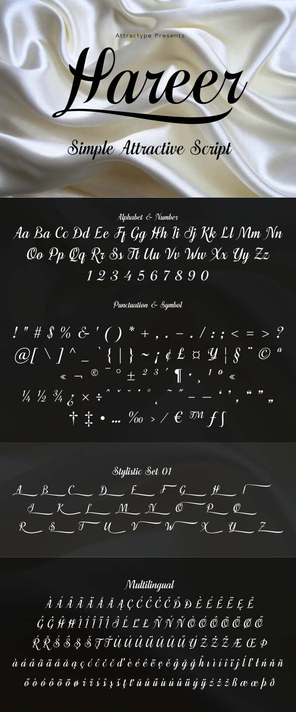 Hareer - Simple Attractive Script, Fonts | GraphicRiver