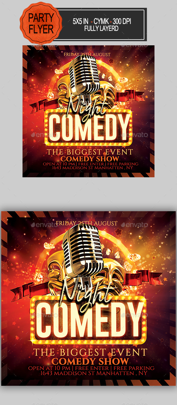 Comedy Flyer, Print Templates | GraphicRiver