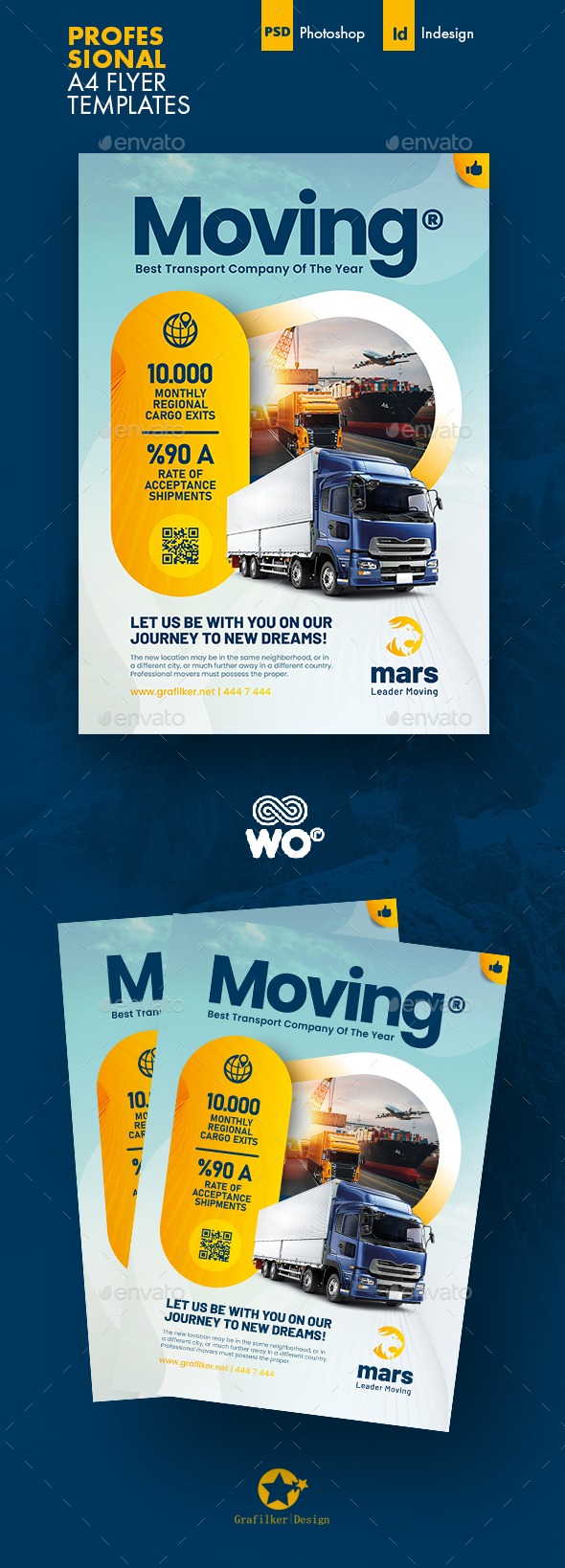 Moving & Cargo Flyer Templates, Print Templates | GraphicRiver