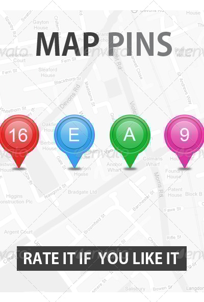 Map Pins, Web Elements | GraphicRiver