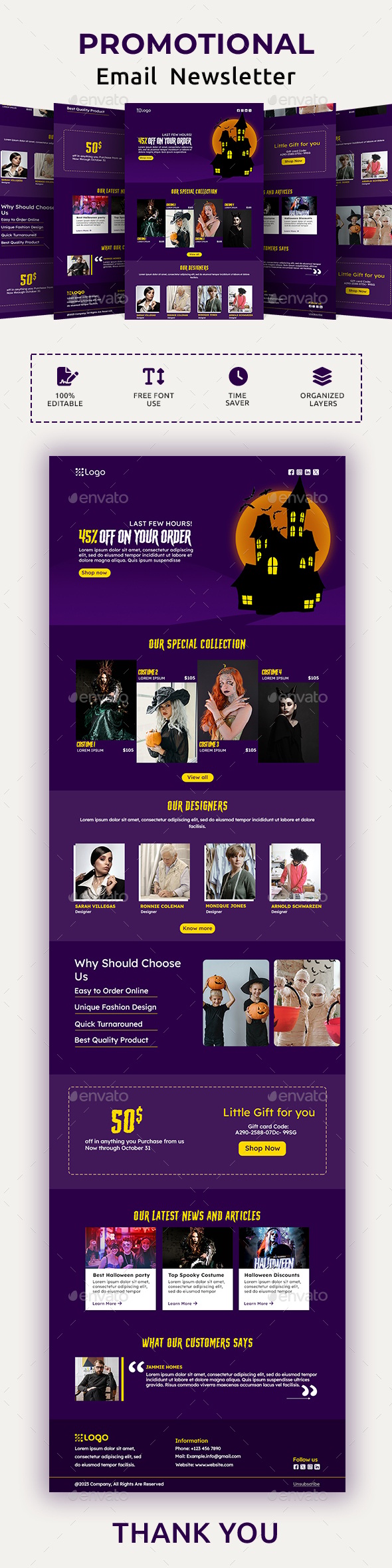 Halloween Email Newsletter PSD Template, Web Elements GraphicRiver