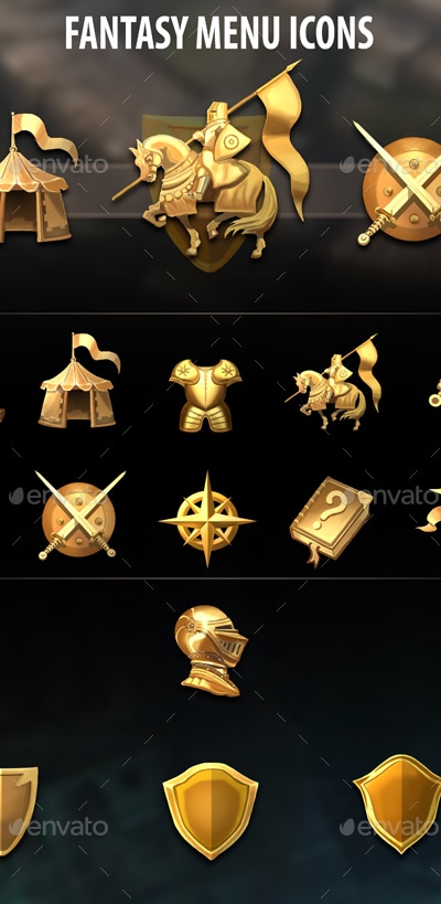 Fantasy Menu Icon, Game Assets | GraphicRiver