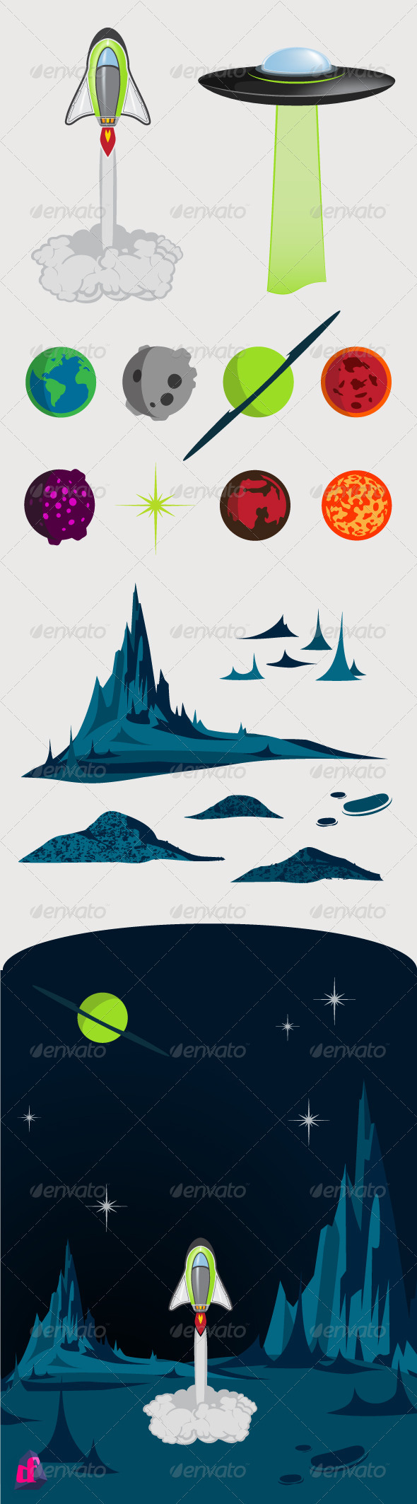 Space Kit, Vectors | GraphicRiver