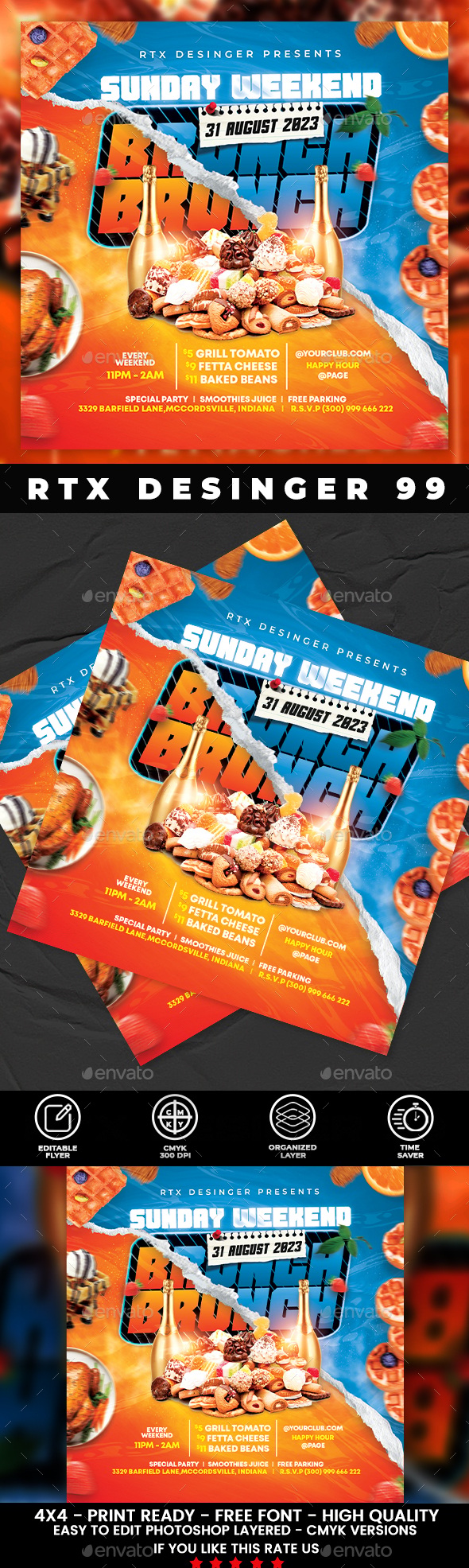 Brunch Flyer, Print Templates | GraphicRiver