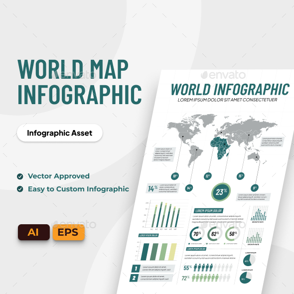 World Maps Infographic Asset Illustrator, Infographics | GraphicRiver