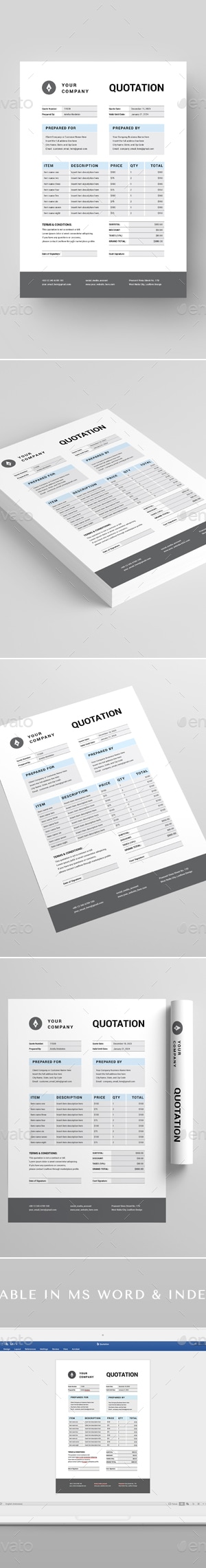 Quotation | MS Word & Indesign, Print Templates | GraphicRiver