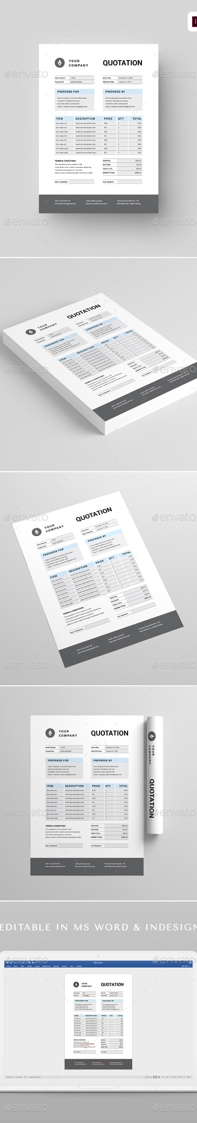 Quotation | MS Word & Indesign, Print Templates | GraphicRiver