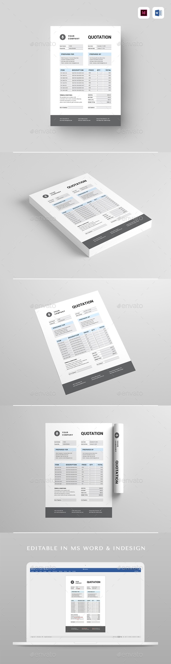 Quotation | MS Word & Indesign, Print Templates | GraphicRiver