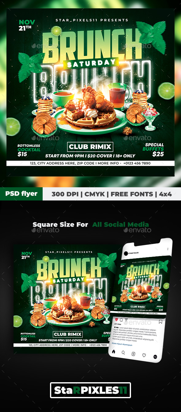 Brunch Flyer, Print Templates | GraphicRiver