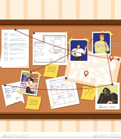 Evidence Board Vector Concept, Vectors | GraphicRiver