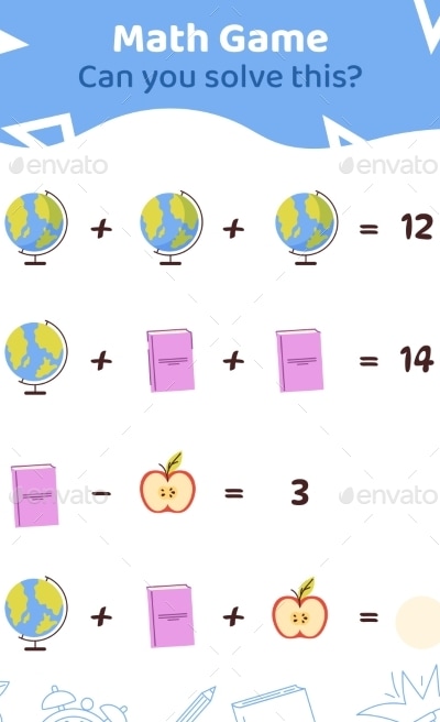 Math Game Vector Template, Vectors | GraphicRiver