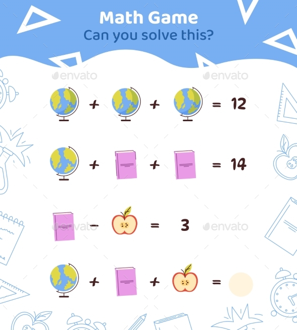 Math Game Vector Template, Vectors | GraphicRiver