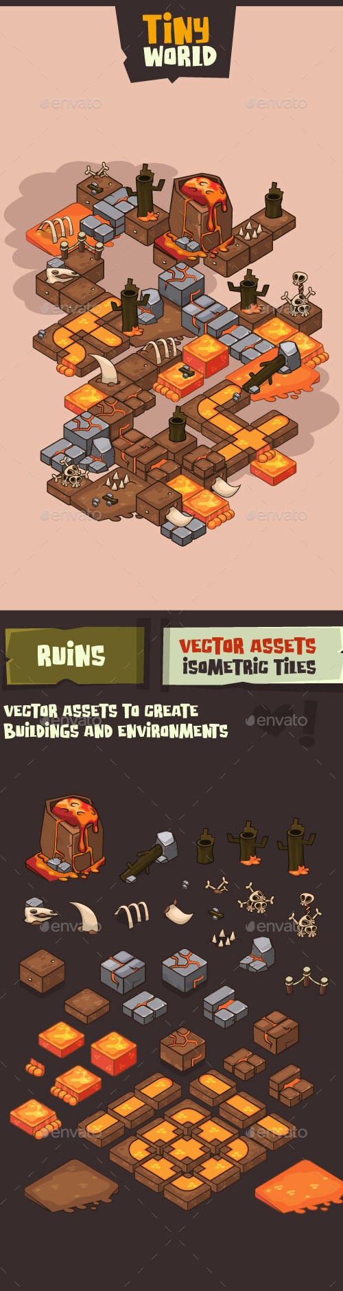 Tiny World - Volcanic, Game Assets | GraphicRiver