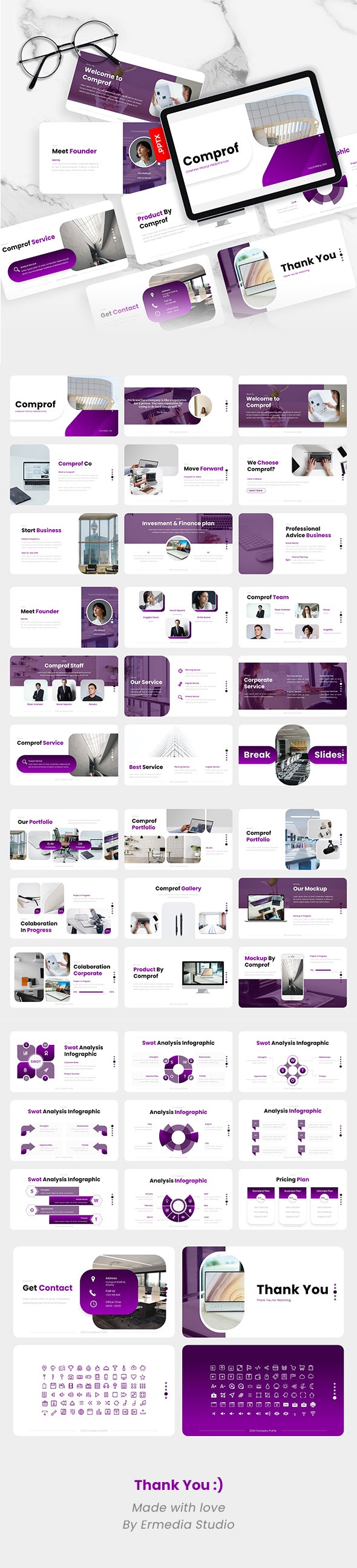 Comprof – Company Profile PowerPoint Template, Presentation Templates