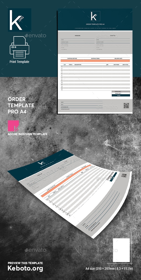Order Template Pro A4, Print Templates | GraphicRiver