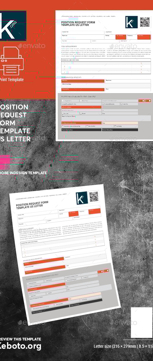 Position Request Form Template US Letter, Print Templates | GraphicRiver