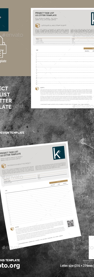 Project Task List US Letter Template, Print Templates | GraphicRiver