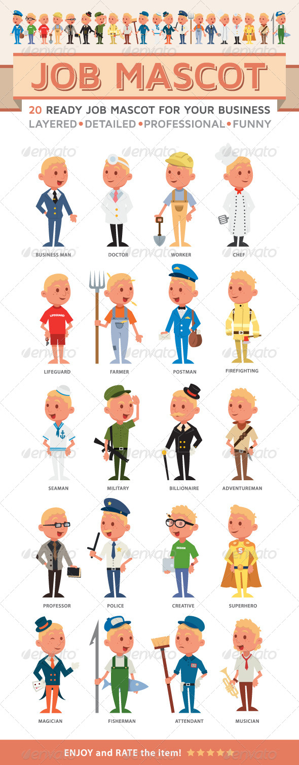 Job Mascot, Vectors | GraphicRiver
