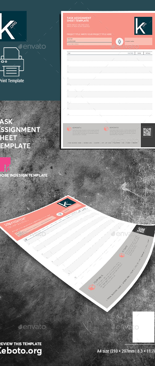 Task Assignment Sheet Template, Print Templates | GraphicRiver
