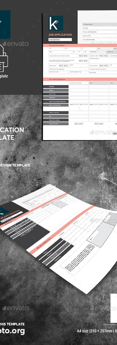 Job Application Template, Print Templates | GraphicRiver