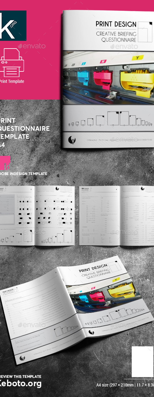 Print Questionnaire Template A4, Print Templates | GraphicRiver