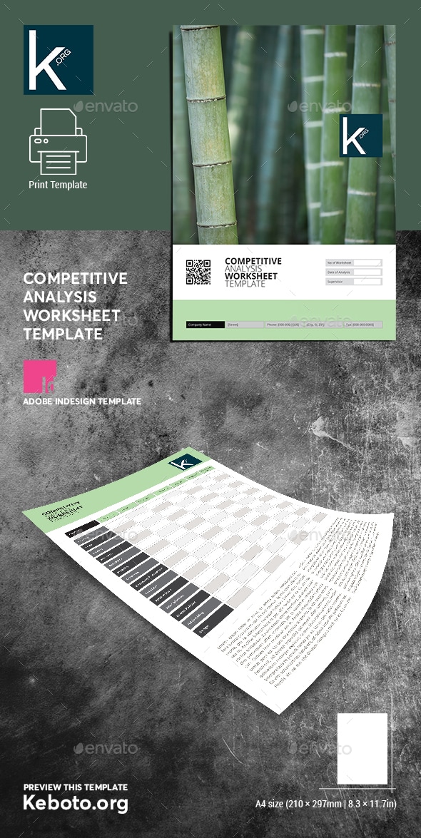 Competitive Analysis Worksheet Template, Print Templates | GraphicRiver