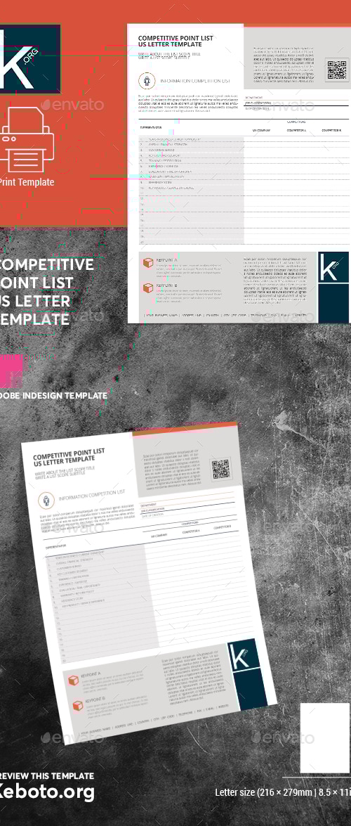 Competitive Point List US Letter Template, Print Templates | GraphicRiver