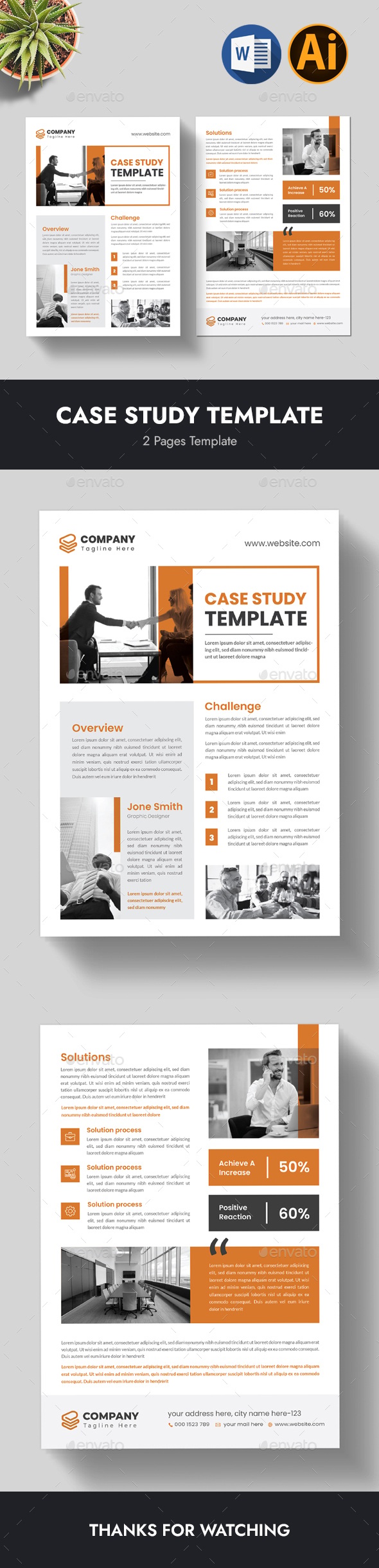 Case Study Template, Print Templates | GraphicRiver